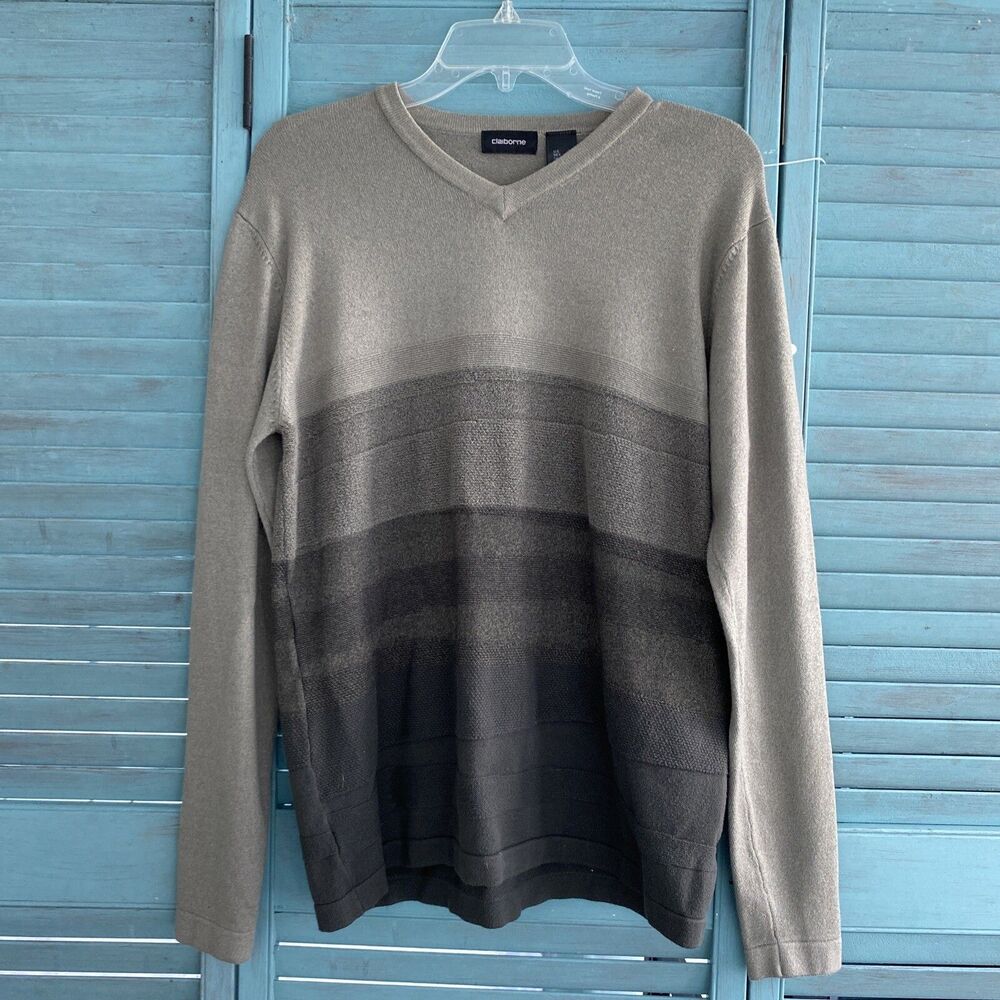 Claiborne Pullover Knit Sweater ~ Sz S ~ Gray ~ Long Sleeve